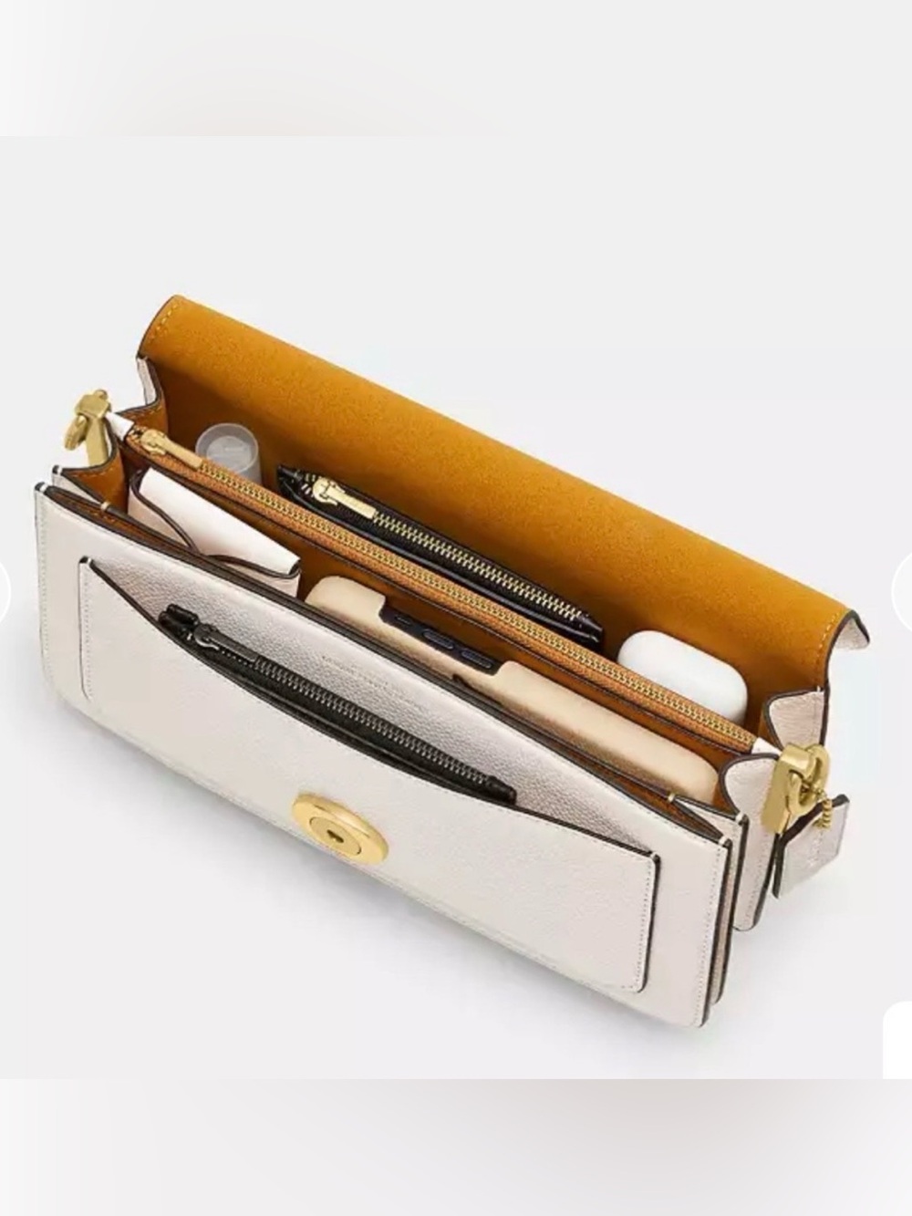 COACH 73995 Crossbody TABBY SHOULDER BAG 26 Handbag 2WAY Chalk White Leather - Picture 5 of 13